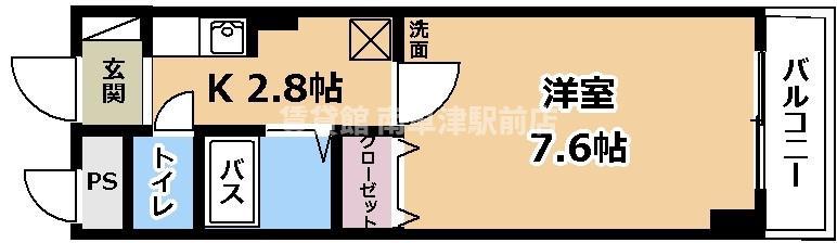 アバンギャルド(1K/3階)の間取り写真