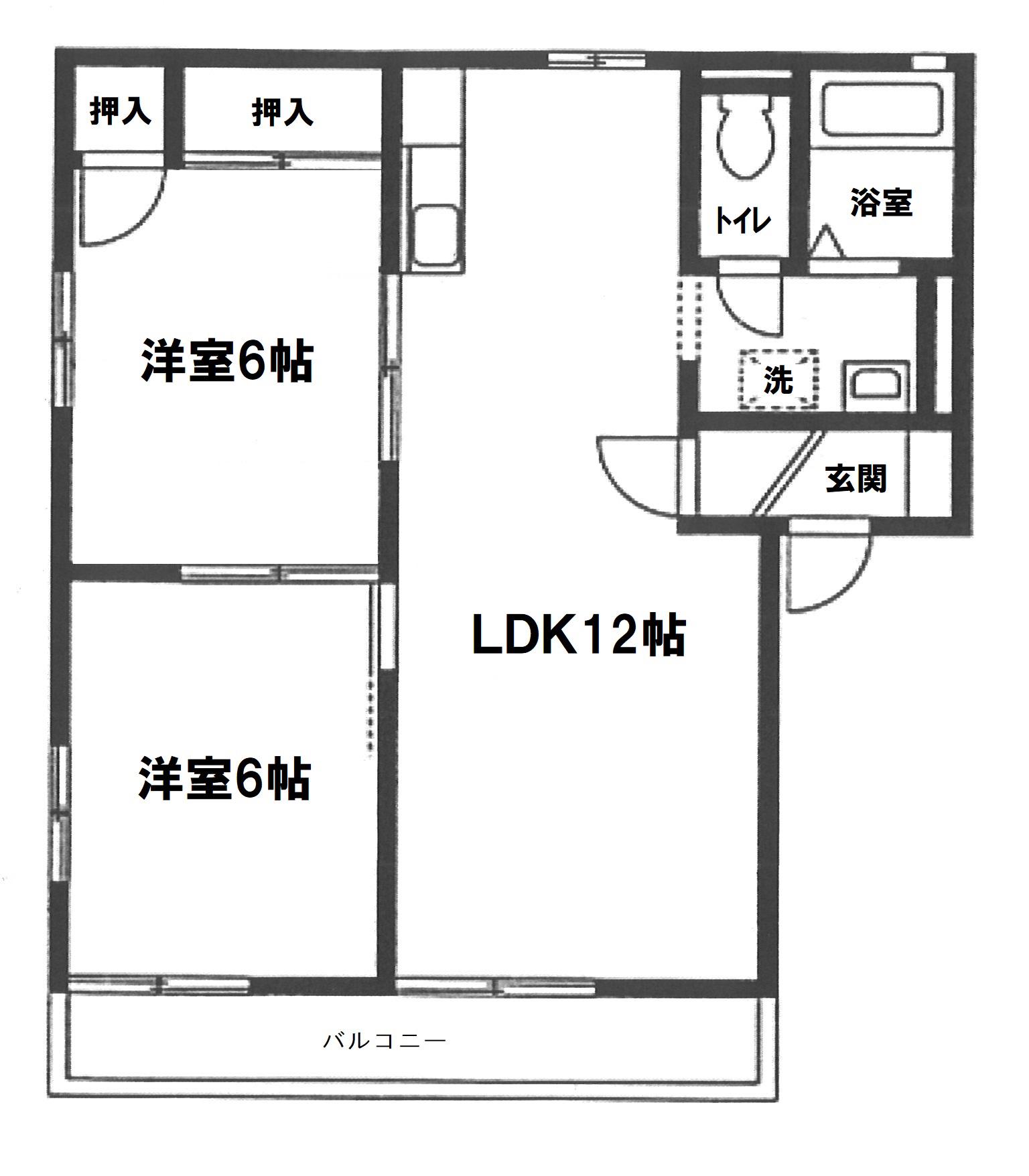 アンファンドシャテニエ五番館(2LDK/2階)の間取り写真