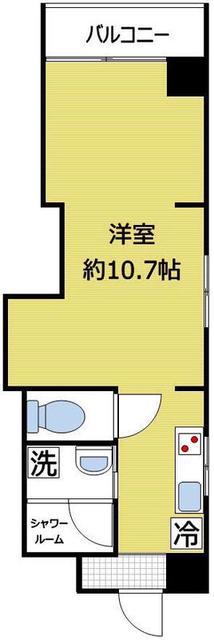 新一の橋ハイツ(ワンルーム/4階)の間取り写真