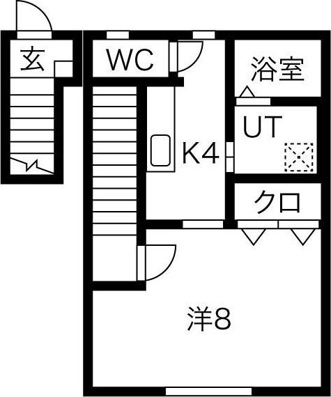 サウスERN CROSS II棟(1K/2階)の間取り写真