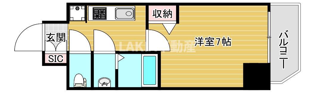 プレサンス天王寺デルニエ(1K/6階)の間取り写真