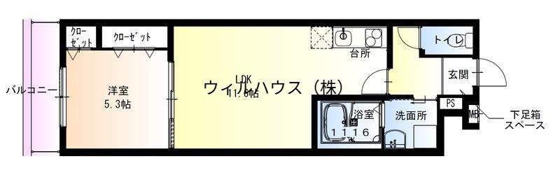 フジパレス堺鳳駅北Ⅰ番館(1LDK/1階)の間取り写真
