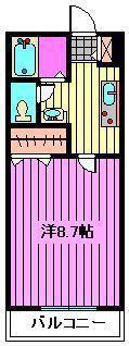 セレコーポ宝来II(1K/2階)の間取り写真