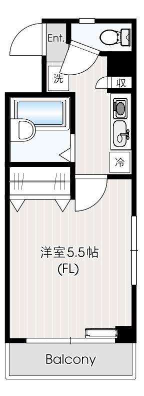 ベルコート美しが丘(1K/1階)の間取り写真