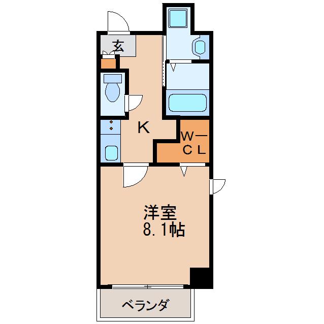シャルマン新栄(1K/3階)の間取り写真