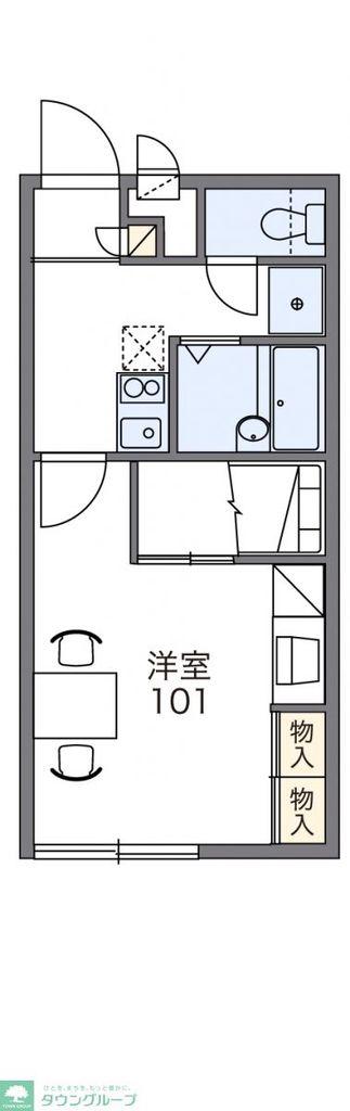 レオパレスシャトーグリーン(1K/1階)の間取り写真