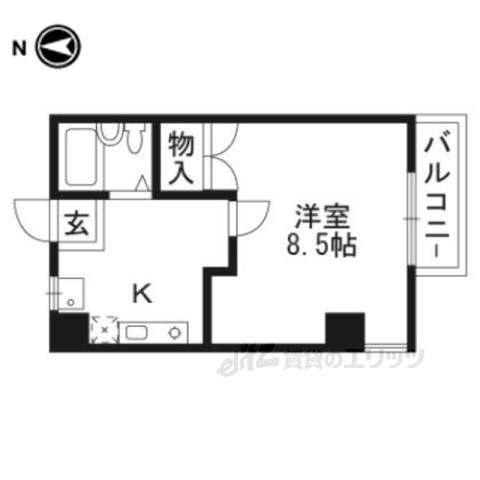 シャントール並河(1K/3階)の間取り写真