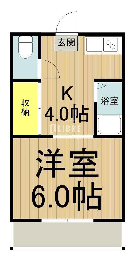 コーポ豊田(1DK/2階)の間取り写真