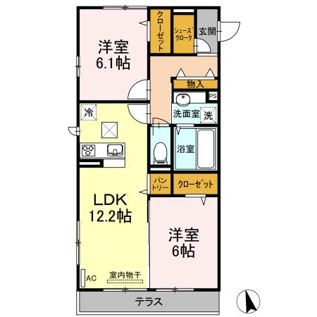 マ・メール・ロワ(2LDK/1階)の間取り写真