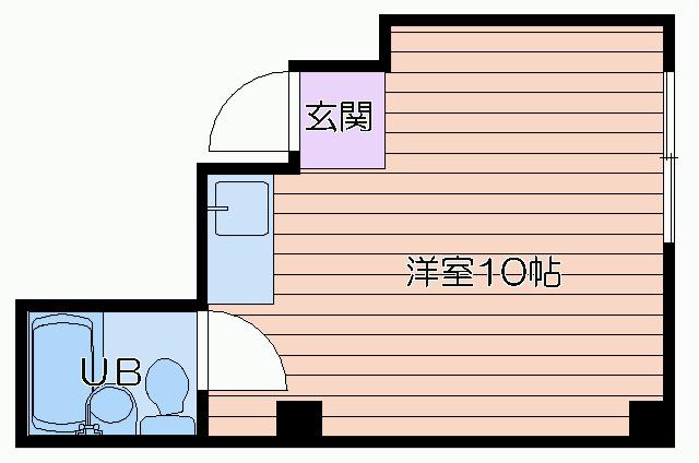 大宝北天満ロイヤルハイツ(ワンルーム/2階)の間取り写真