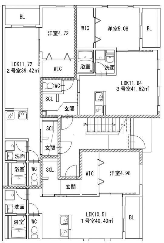 ILGRANDE黒髪II(1LDK/1階)の間取り写真