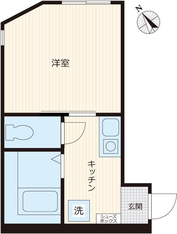 アーヴェル三ツ沢下町(1K/1階)の間取り写真