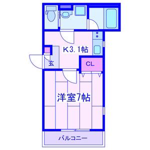 ANJU(1K/2階)の間取り写真