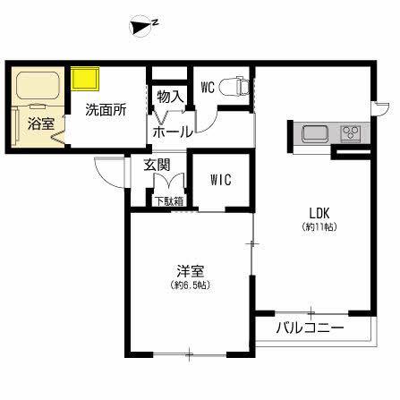 シャーメゾン縁(1LDK/2階)の間取り写真