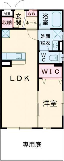 プレジールT(1LDK/1階)の間取り写真