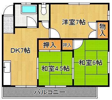 MDIマンション(3DK/3階)の間取り写真