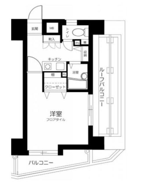 ダイホープラザ上落合(1K/9階)の間取り写真