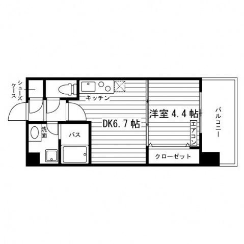UNI ETERNA盛岡中央通(1DK/3階)の間取り写真