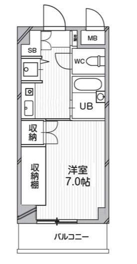 TS GARDEN 都筑ふれあいの丘(ワンルーム/6階)の間取り写真