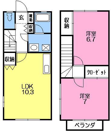 ティエラ向島(2LDK/1階)の間取り写真