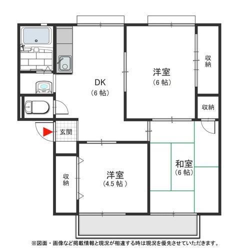 PATIO-N A(3DK/1階)の間取り写真