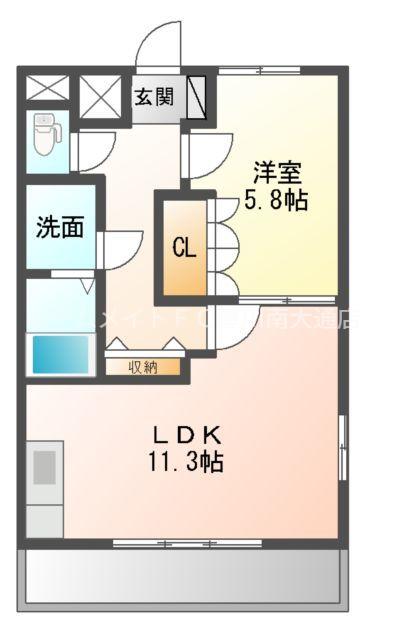 プチボナール(1LDK/1階)の間取り写真