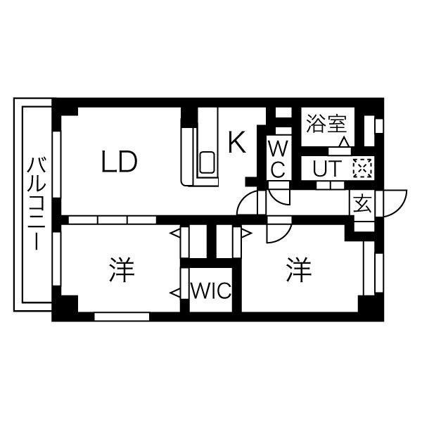 地下鉄名城線 志賀本通駅 徒歩3分 4階建 築18年(2LDK/1階)の間取り写真