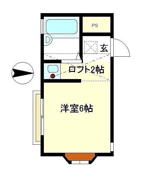 ルーチェ湘南(ワンルーム/1階)の間取り写真