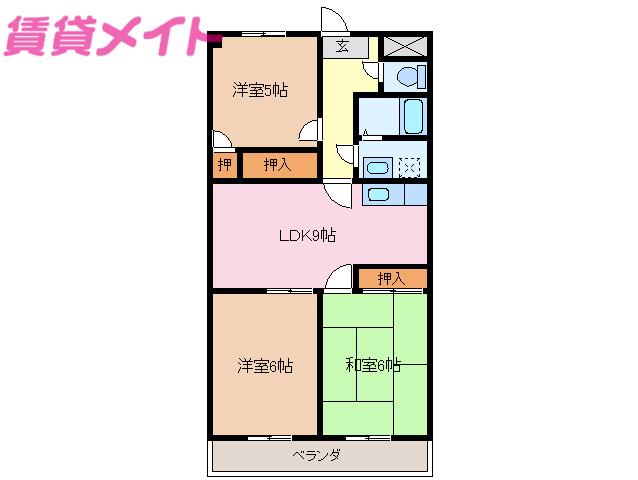 リヴェール日永(3LDK/3階)の間取り写真