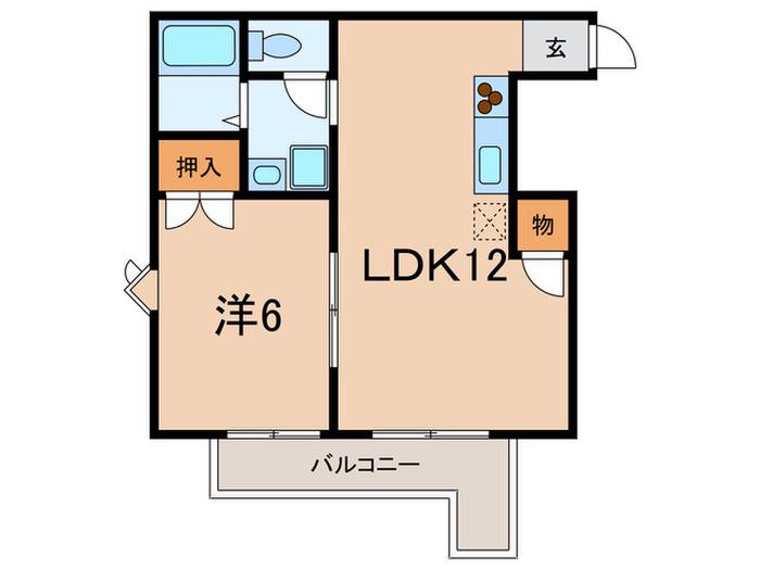プレージュ本山(1LDK/5階)の間取り写真