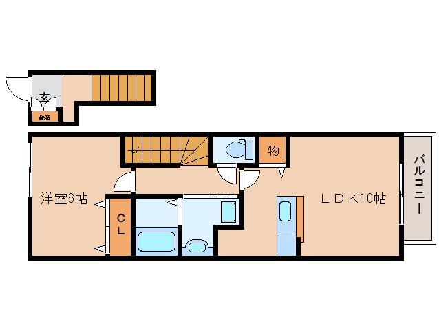 モル・アマーズ(1LDK/2階)の間取り写真