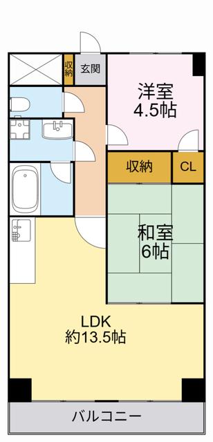 シャルマンコーポ一番館(2LDK/5階)の間取り写真