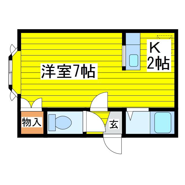 グランドール北27(1K/3階)の間取り写真