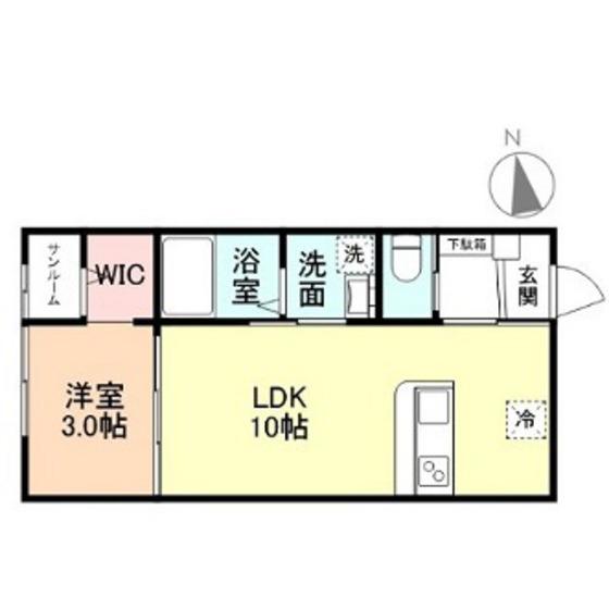 EL VITA鵯島IV(1LDK/1階)の間取り写真