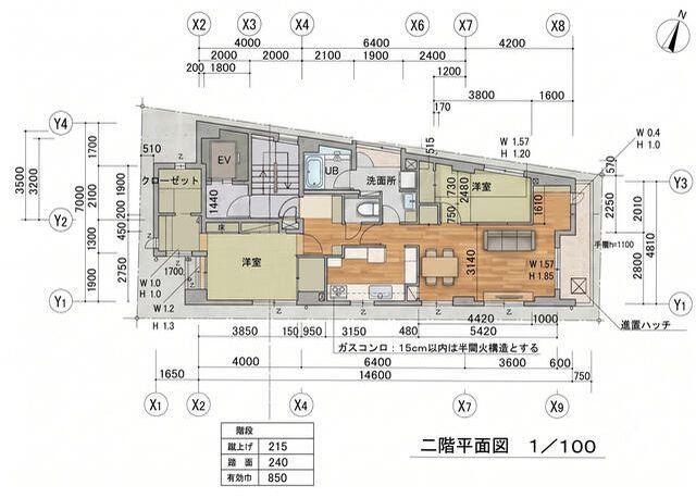 ツインリーフ陸橋南(2LDK/2階)の間取り写真