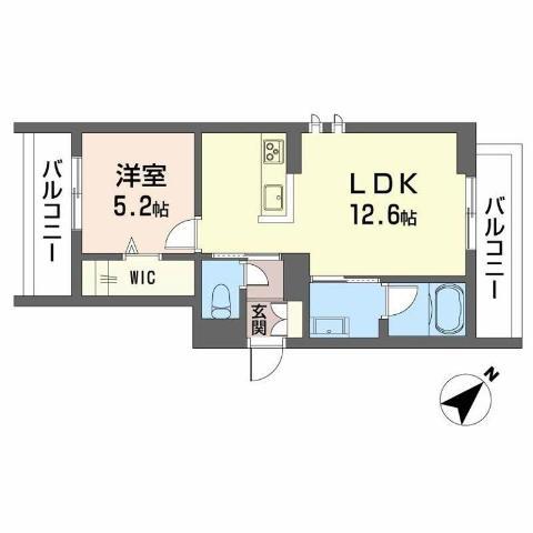 プティ・サーブル(1LDK/2階)の間取り写真