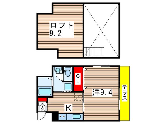 アプリコット.ヒル(1K/1階)の間取り写真