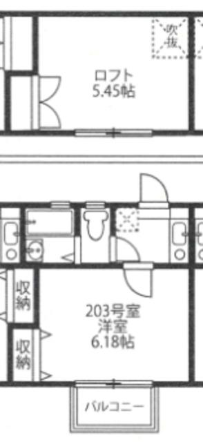 高円寺大和レジデンス(1K/2階)の間取り写真
