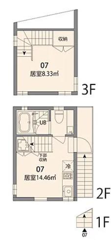 東新宿テラスW棟(1LDK/1階)の間取り写真