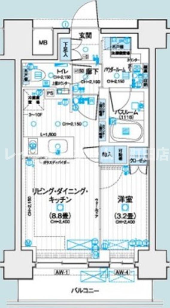デュオステージ海老名Ⅱ(1LDK/10階)の間取り写真