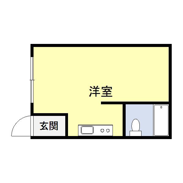 細田ハウス(ワンルーム/2階)の間取り写真