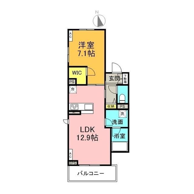 メゾンブラン(1LDK/1階)の間取り写真