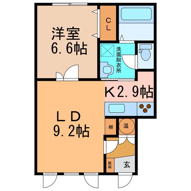 ラ・ジョリ(1LDK/2階)の間取り写真