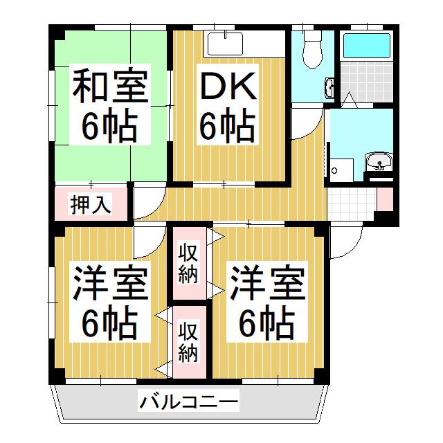 コーポ桜田(3DK/1階)の間取り写真