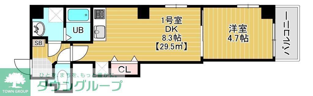 BRUN COURT MINAMISENJU(1DK/2階)の間取り写真