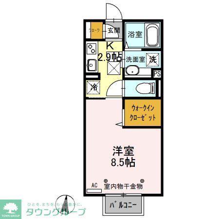 HEALINGROVE S(1K/1階)の間取り写真