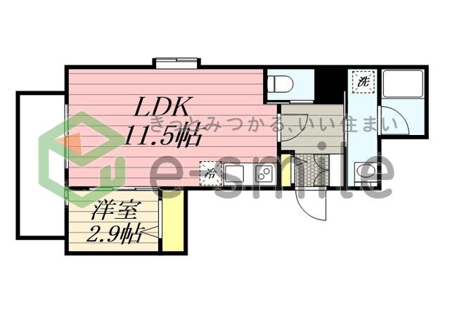 アヴァンティ久留米中央(1LDK/8階)の間取り写真