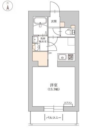 アラモファミリア杉崎町(ワンルーム/1階)の間取り写真