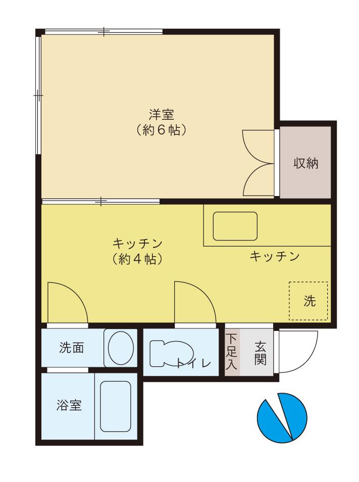 内田ハウス(1K/2階)の間取り写真