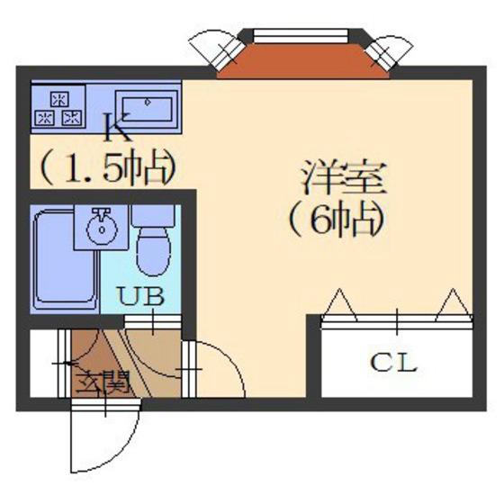 ファイブスター(1K/2階)の間取り写真